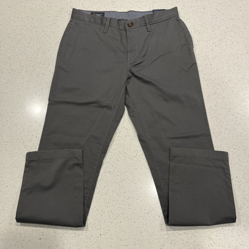 NWT - Wallin & Bros Men's Grey Castlerock Stretch Twill Chino Pants, Size 32/30